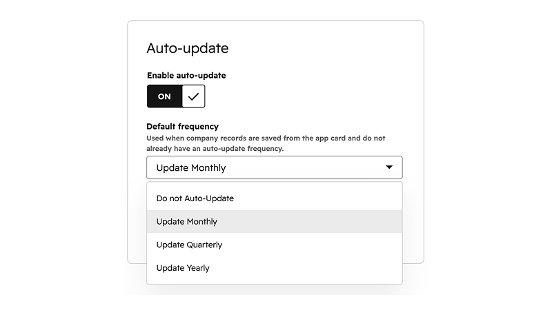 Auto-update settings